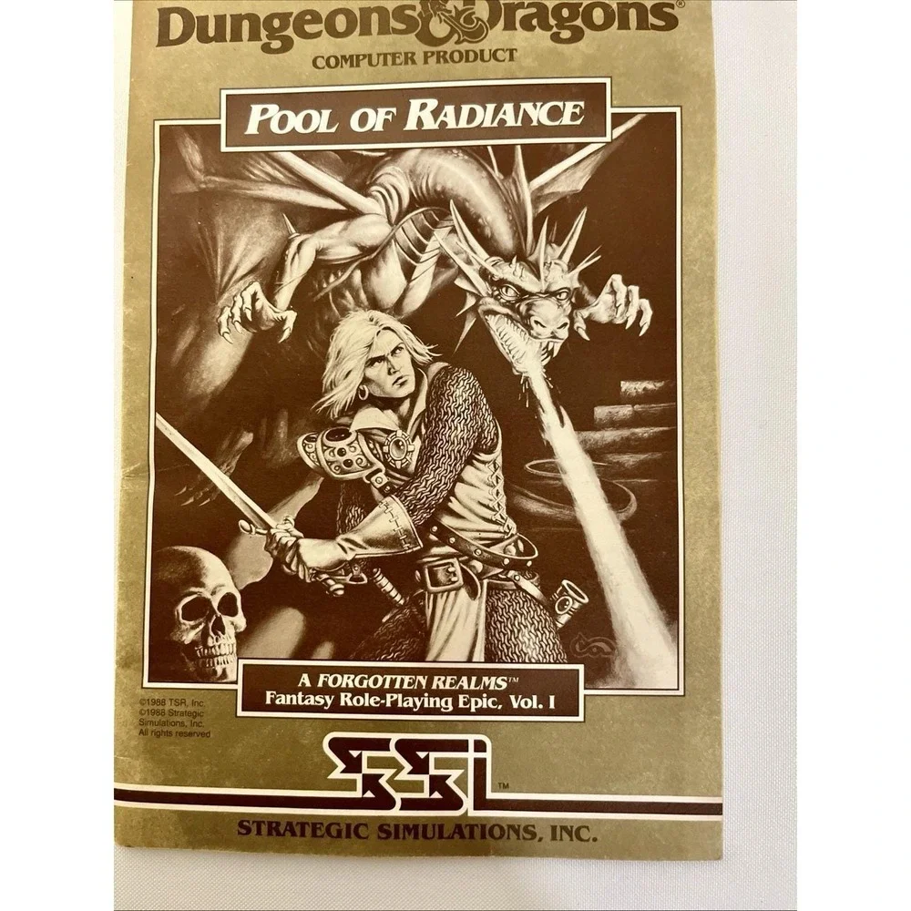 Pool of Radiance Commodore 64 Manuel Only No Box No Game